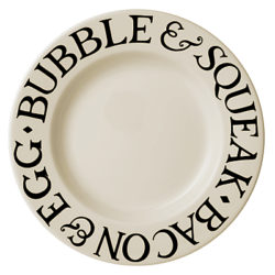 Emma Bridgewater Black Toast Dinner Plate, Natural/Black, Dia.27cm
